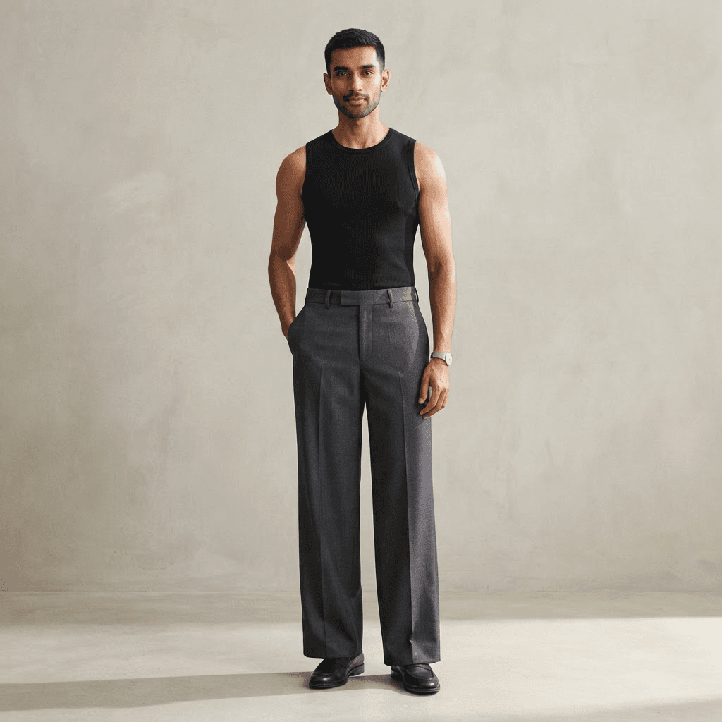 Arc Cotton Trouser in Stone