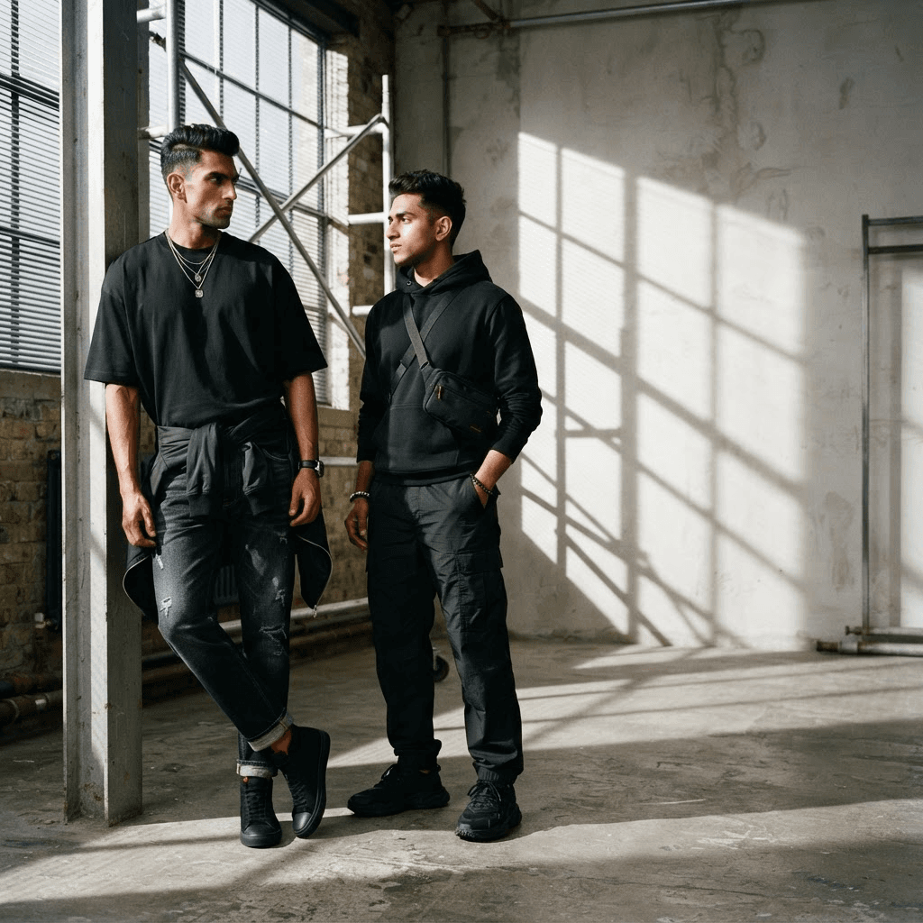 Men in the latest Loom Heritage streetwear drop